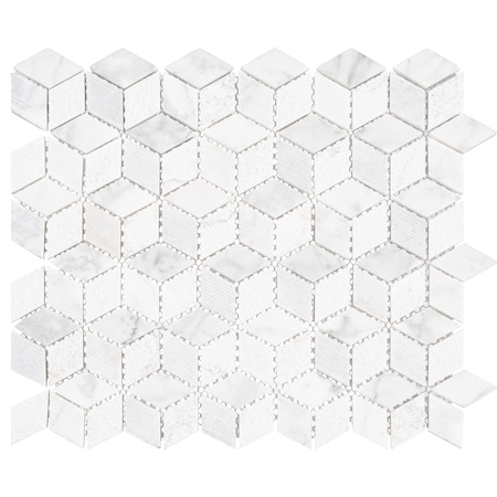 Andova Tiles SAMPLE Cubit 1 x 2 Marble Grid Mosaic Wall Floor Tile SAM-ANDCUB325